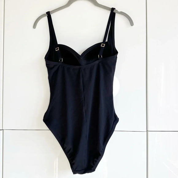 La Blanca By Rod Beattie Black Island Goddess Twist Bra One Piece Swimsuit Sz 6 - Picture 3 of 7